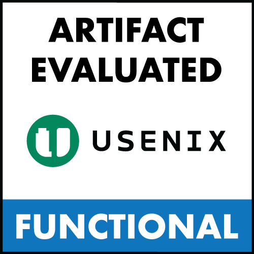 USENIX Artifact Evaluated — Functional badge